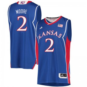 Mens University of Kansas #2 Charlie Moore Royal Basketball Jerseys 306918-176