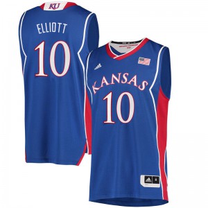 Men's Kansas #10 Elijah Elliott Royal Basketball Jersey 813550-541
