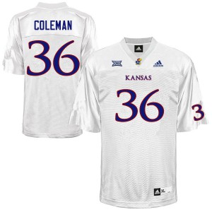 Men University of Kansas #36 Bryce Coleman White NCAA Jersey 150914-324