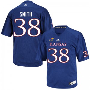 Men's University of Kansas #38 Dante Smith Royal Stitched Jersey 630359-940