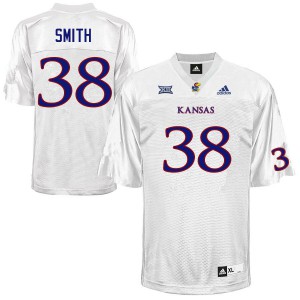 Men's Kansas Jayhawks #38 Dante Smith White Football Jerseys 305974-782