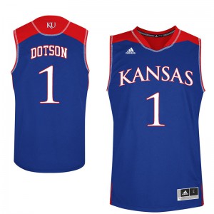 Mens University of Kansas #1 Devon Dotson Royal Basketball Jerseys 703752-187