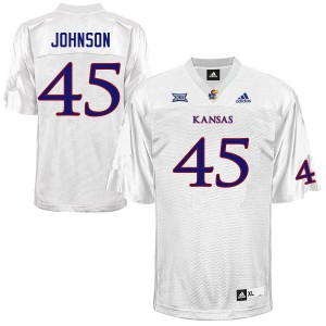 Mens Kansas #45 Issaiah Johnson White NCAA Jersey 576341-362