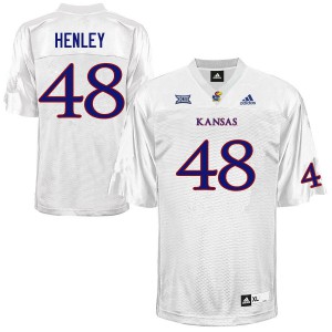 Men's University of Kansas #48 Parker Henley White Alumni Jersey 175730-569