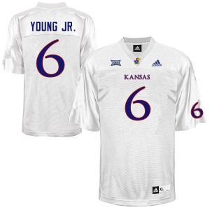 Mens University of Kansas #6 Scottie Young Jr. White Stitched Jerseys 792218-205