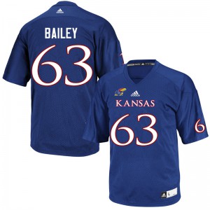 Men's University of Kansas #63 Steven Bailey Royal Official Jerseys 312740-400