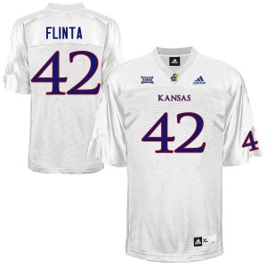 Men's Kansas #42 TJ Flinta White College Jersey 297826-614