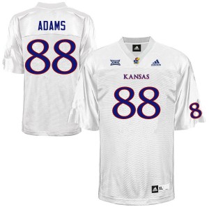 Men University of Kansas #88 Tre Adams White Stitched Jerseys 851591-539