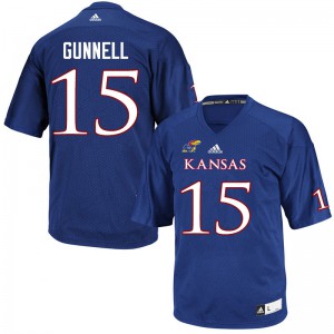 Men University of Kansas #15 William Gunnell Royal Official Jerseys 820042-832