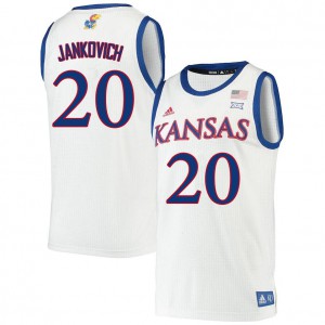 Men's Jayhawks #20 Michael Jankovich White Basketball Jerseys 753811-514