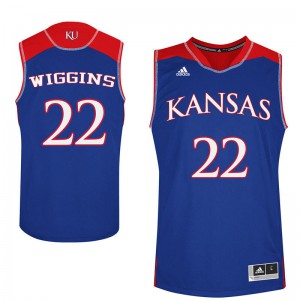 Men University of Kansas #22 Andrew Wiggins Royal Player Jerseys 148286-513