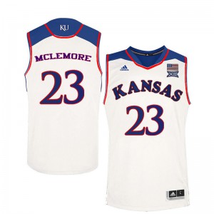 Men's University of Kansas #23 Ben McLemore White Embroidery Jerseys 201171-540
