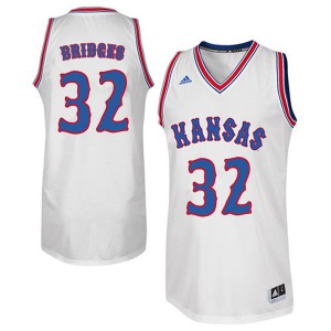 Men's Kansas #32 Bill Bridges White Retro Throwback Basketball Jerseys 759496-682