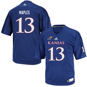 Men University of Kansas #13 Billy Maples Royal Stitch Jersey 396948-535