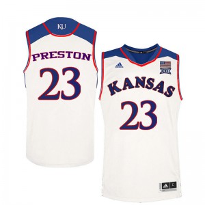 Men Kansas Jayhawks #23 Billy Preston White Basketball Jerseys 672704-647