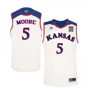 Men Kansas #5 Charlie Moore White Stitch Jersey 269995-526