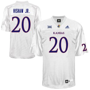 Men's Kansas #20 Daniel Hishaw Jr. White NCAA Jersey 160543-745