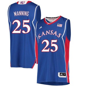 Men's University of Kansas #25 Danny Manning Royal 2018 Hardwood Classic Basketball Jerseys 910145-534