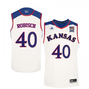 Men's University of Kansas #40 Dave Robisch White NCAA Jerseys 837082-901