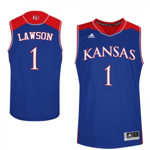 Men's Kansas #1 Dedric Lawson Royal Stitch Jersey 791431-125