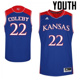 Youth Kansas #22 Dwight Coleby Blue University Jerseys 329773-644