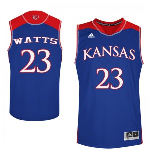 Mens Kansas Jayhawks #23 Eboni Watts Royal Embroidery Jerseys 366481-296