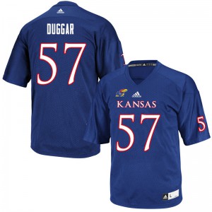 Men's Kansas Jayhawks #57 Emory Duggar Royal Player Jersey 806164-857