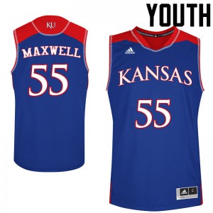 Youth Kansas #55 Evan Maxwell Blue College Jersey 752851-930