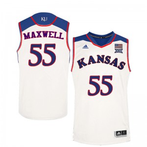 Men's Kansas #55 Evan Maxwell White High School Jerseys 930529-657