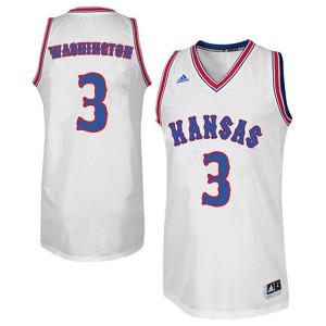 Mens Kansas Jayhawks #3 Jessica Washington White Retro Throwback Basketball Jersey 684430-446