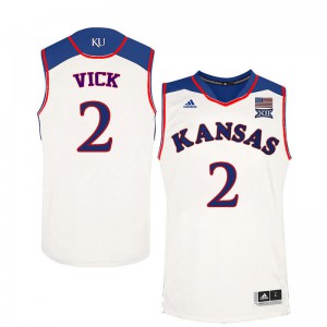 Men's University of Kansas #2 Lagerald Vick White Basketball Jersey 976258-206