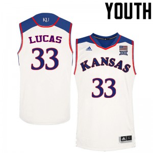 Youth Kansas #33 Landen Lucas White College Jerseys 348310-448