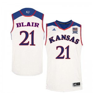 Men's Kansas #21 Lisa Blair White Embroidery Jerseys 520292-414