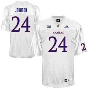 Men's Kansas Jayhawks #24 Malik Johnson White University Jerseys 816628-996
