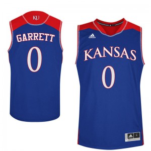 Mens University of Kansas #0 Marcus Garrett Royal Stitched Jersey 551318-890
