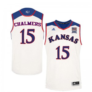 Men Kansas #15 Mario Chalmers White NCAA Jersey 336911-788
