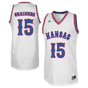 Men University of Kansas #15 Mario Chalmers White Retro Throwback College Jerseys 641016-136