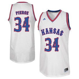 Mens University of Kansas #34 Paul Pierce White Retro Throwback Stitched Jersey 396931-778