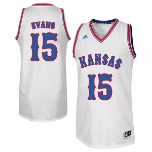 Mens University of Kansas #15 Ray Evans White Retro Throwback Stitch Jerseys 138155-852