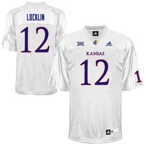 Men's University of Kansas #12 Torry Locklin White Embroidery Jerseys 147552-263