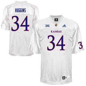 Men's Kansas #34 Will Huggins White Official Jersey 409397-206