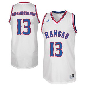 Men University of Kansas #13 Wilt Chamberlain White Retro Throwback NCAA Jerseys 298456-475