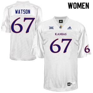 Women Kansas Jayhawks #67 David Watson White College Jersey 184795-171