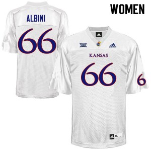 Women Kansas Jayhawks #66 Geno Albini White Player Jerseys 665847-754