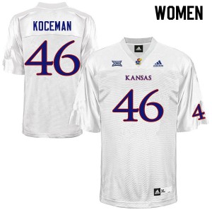 Women Kansas #46 Jack Koceman White Embroidery Jersey 541589-958