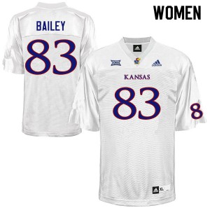 Womens University of Kansas #83 Jailen Bailey White Football Jersey 332023-801