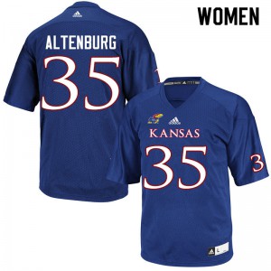 Womens University of Kansas #35 Karl Altenburg Royal College Jerseys 800069-661