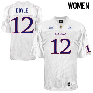 Women Kansas Jayhawks #12 Kevin Doyle White Stitched Jersey 503204-931