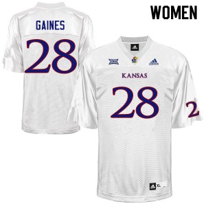 Women's Kansas Jayhawks #28 Maurice Gaines White Player Jersey 220339-131