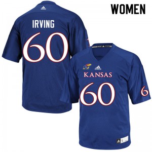 Womens Kansas #60 Mykee Irving Royal Player Jersey 609376-110